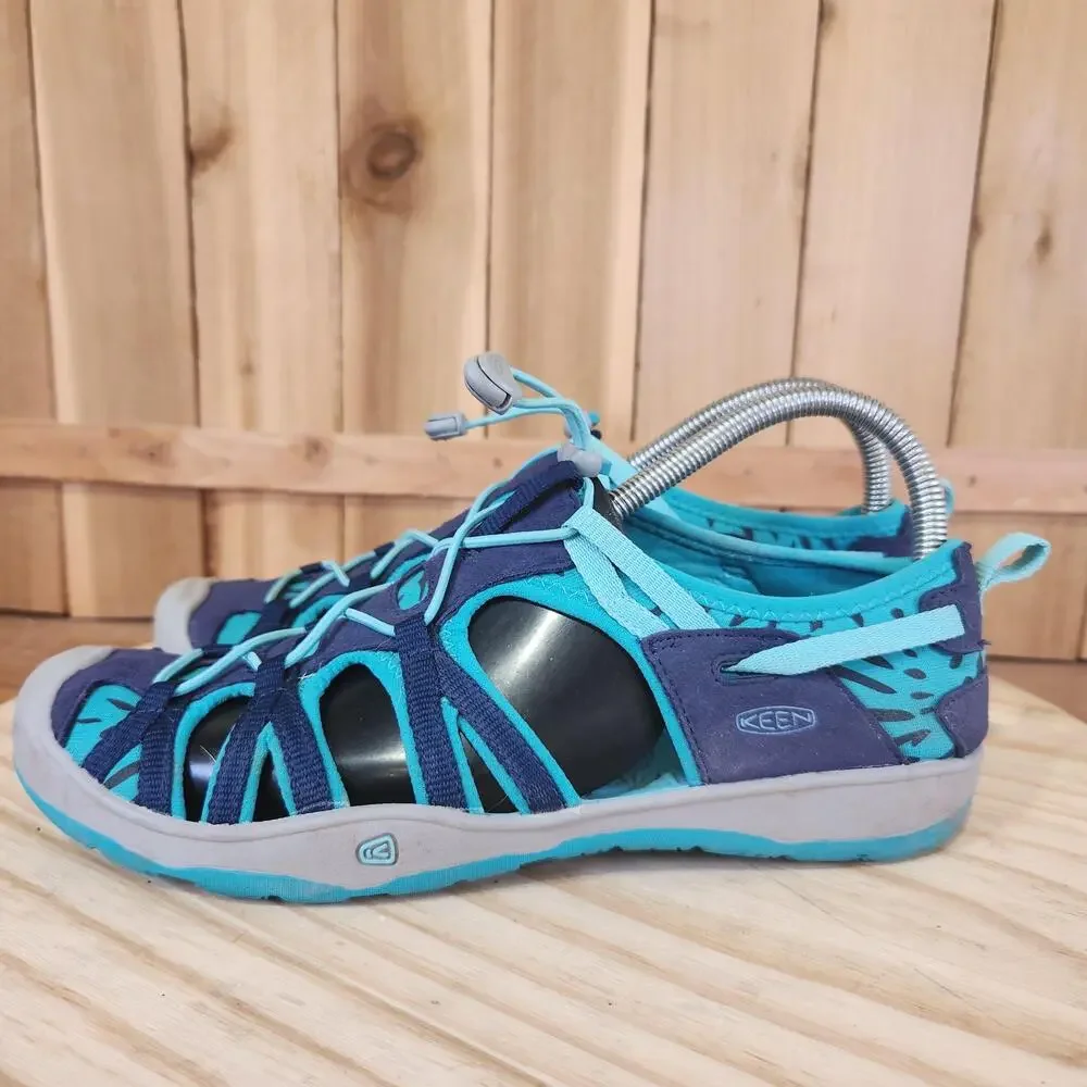 Keen Moxie Sandals Kids 6 Blue Teal Bungee Water Shoes Closed Toe Outdoor